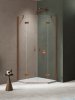New Trendy Nesta Copper Brushed kabina prysznicowa pięciokątna 90x90x200 cm drzwi podwójne miedź szczotkowana/szkło przejrzyste K-4684